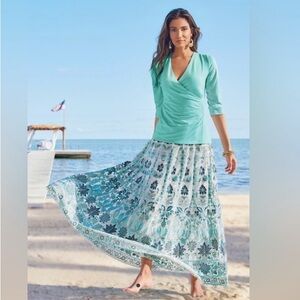 Soft Surroundings Icon Alexandria‎ Skirt Floral Embroidered Lace